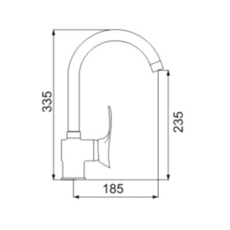 Кухонный смеситель КМ-005/матовый, чёрный