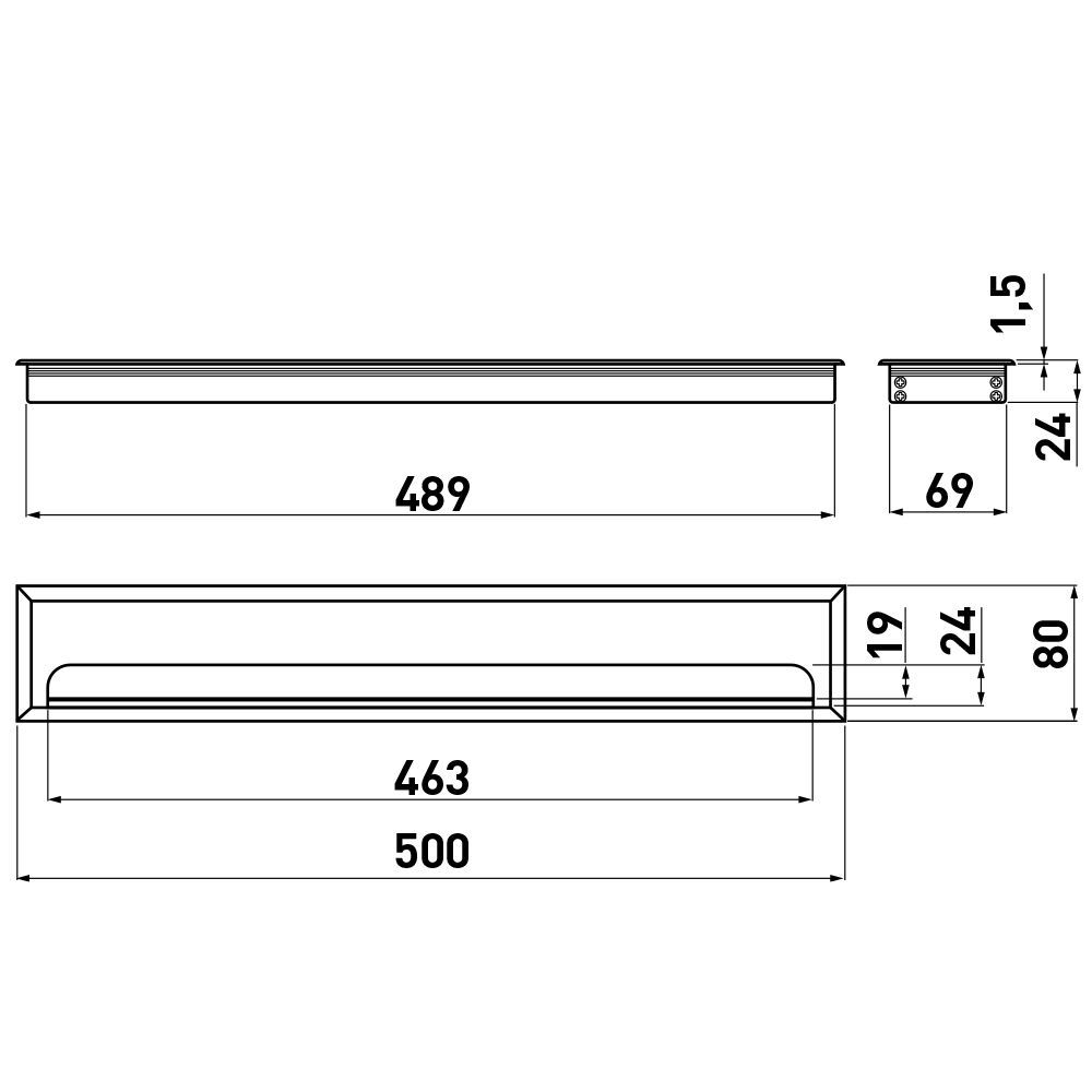 Пропуск для кабеля Merida 80х500, черный