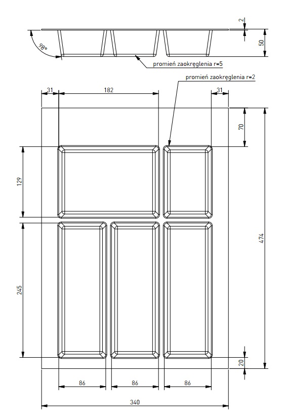 Лоток для ящика 400 AXISPACE, антрацит