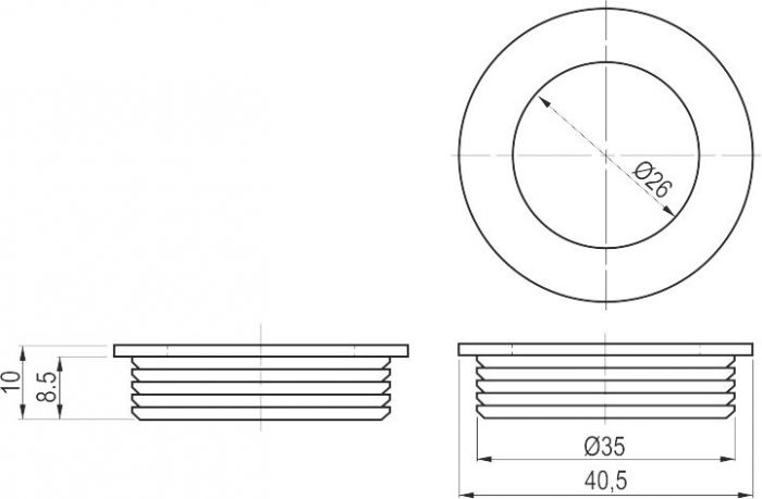 Ручка врезная круглая ХРОМ
