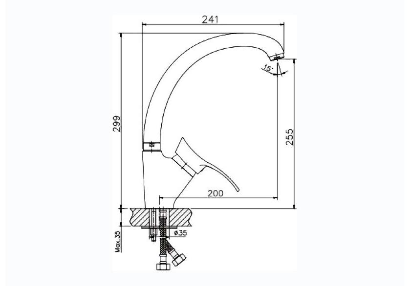 Кухонный смеситель КМ-009/матовый, бежевый