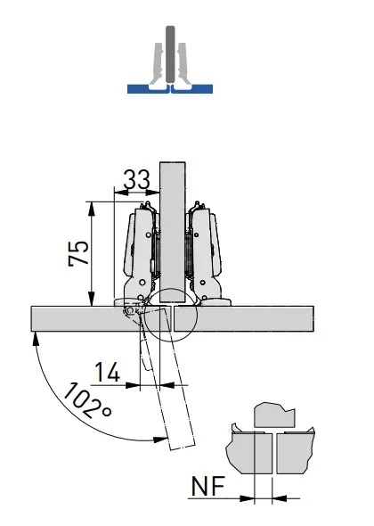 GTV Петля полунакладная с доводчиком 