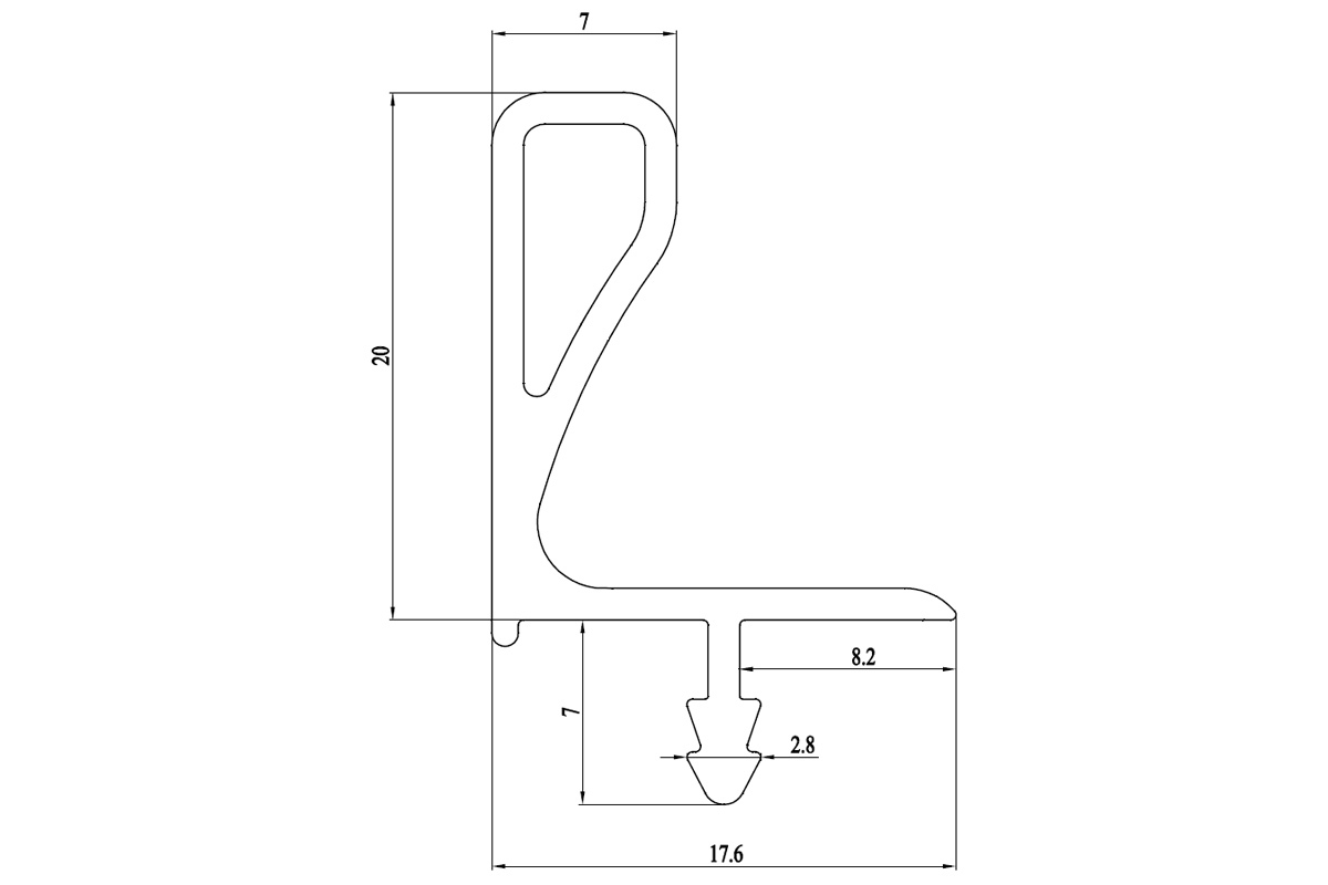 Ручка-профиль для верхних модулей, 4,05м, ЧЕРНЫЙ