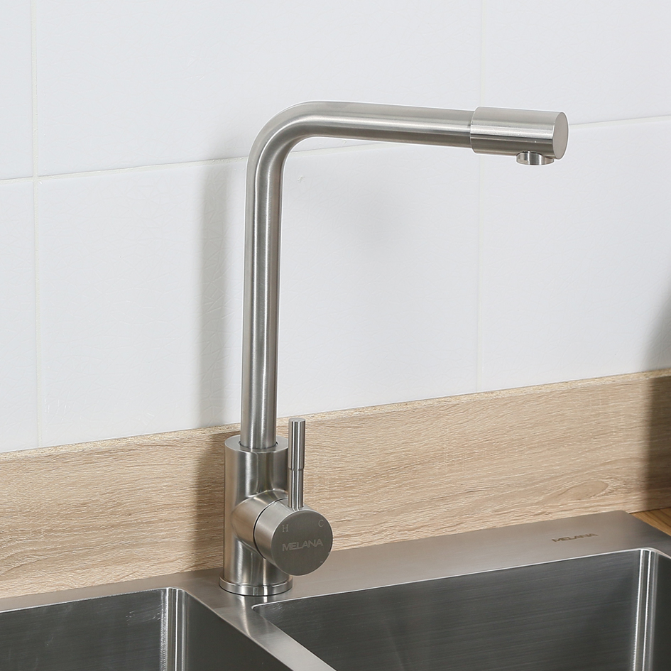 Смеситель MELANA F8107, нерж.сталь, сатин