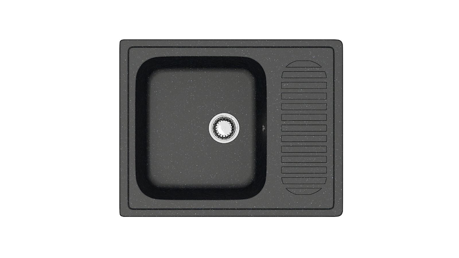 Мойка матовая 635*490*205мм, чёрный, ZETT