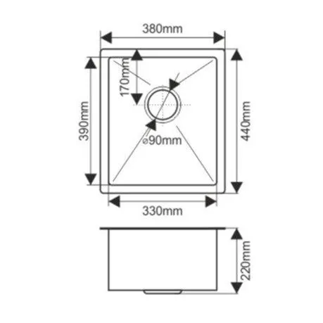 Мойка нерж. 38*44 (+колландер), графит