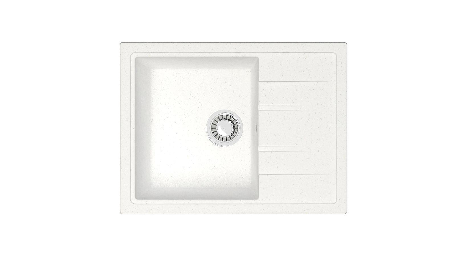 Мойка матовая 575*470*200мм, белый лёд, ZETT