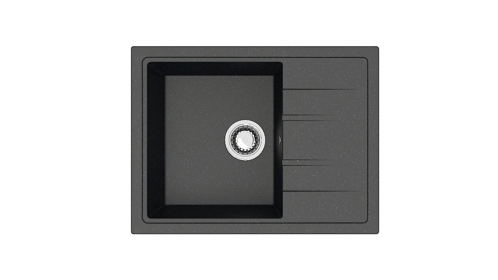 Мойка матовая 575*470*200мм, чёрный, ZETT