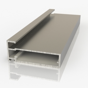 Фасадный алюм. профиль для стекла 4мм, прямоуг., под демпфер (КВ.8-4), 3м