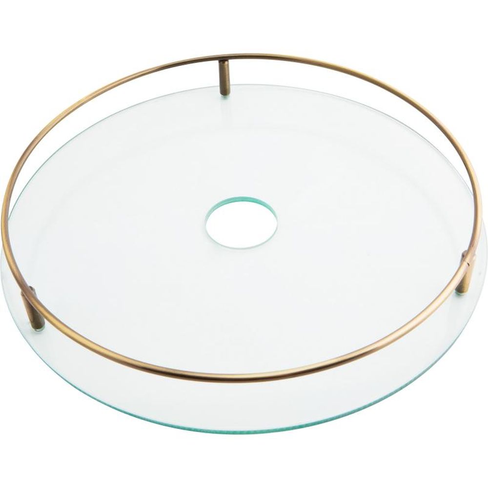 Полка стеклянная центральная D 350 БРОНЗА