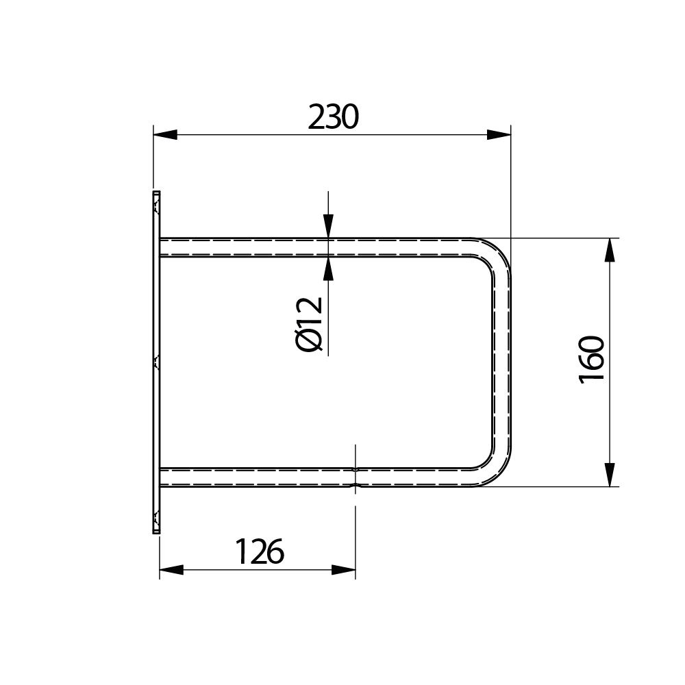 Полкодержатель BELT, 230*220мм, черный матовый