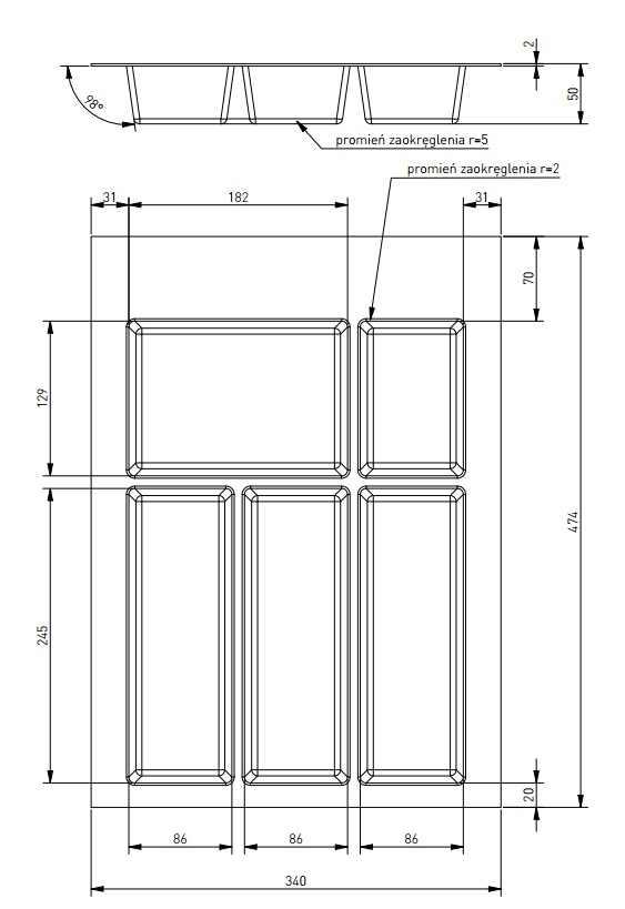 Лоток для ящика 400 AXISPACE, белый