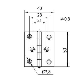 Петля карточная 50*40